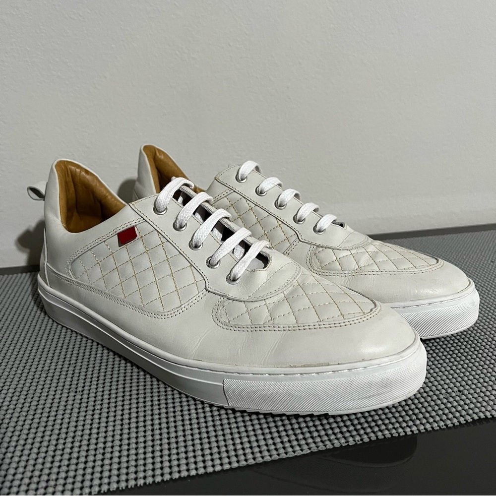 Marc Joseph New York Stitched Leather Sneakers in White